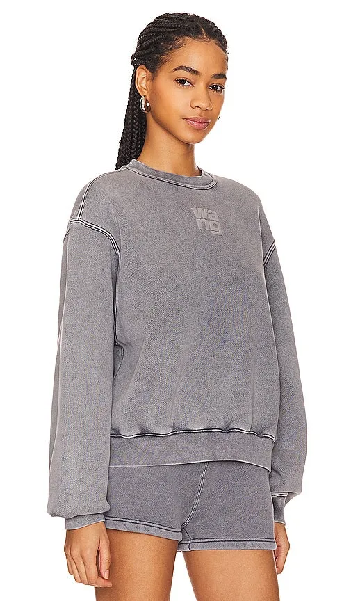 Alexander Wang Essential Crew Sweatshirt in Grey