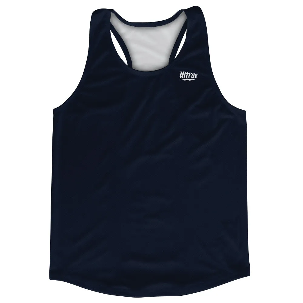 Blank Blue Navy Almost Black Running Racerback Singlet Track Tops Made In USA