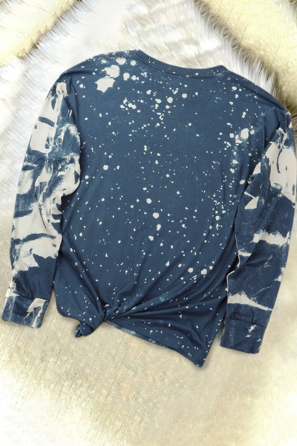 color MOM STER Pumpkin Tie Dye Print Long Sleeve Top