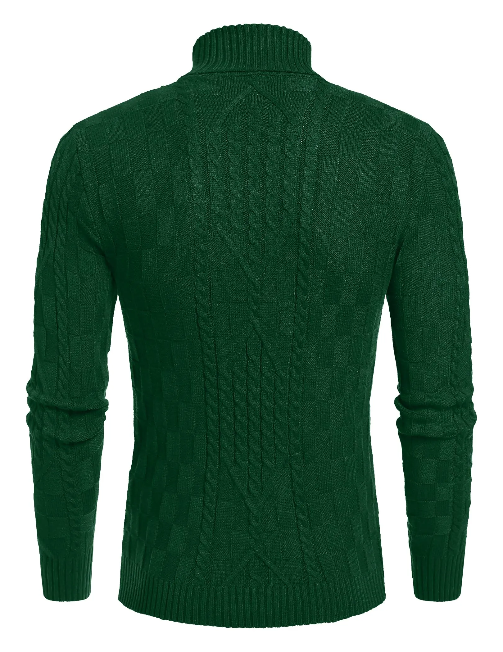 COOFANDY Men's Slim Fit Turtleneck Sweater Casual Cable Knit Pullover Sweaters