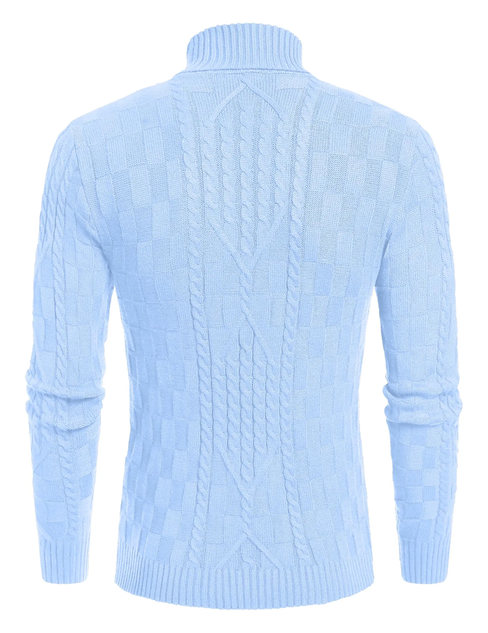 COOFANDY Men's Slim Fit Turtleneck Sweater Casual Cable Knit Pullover Sweaters