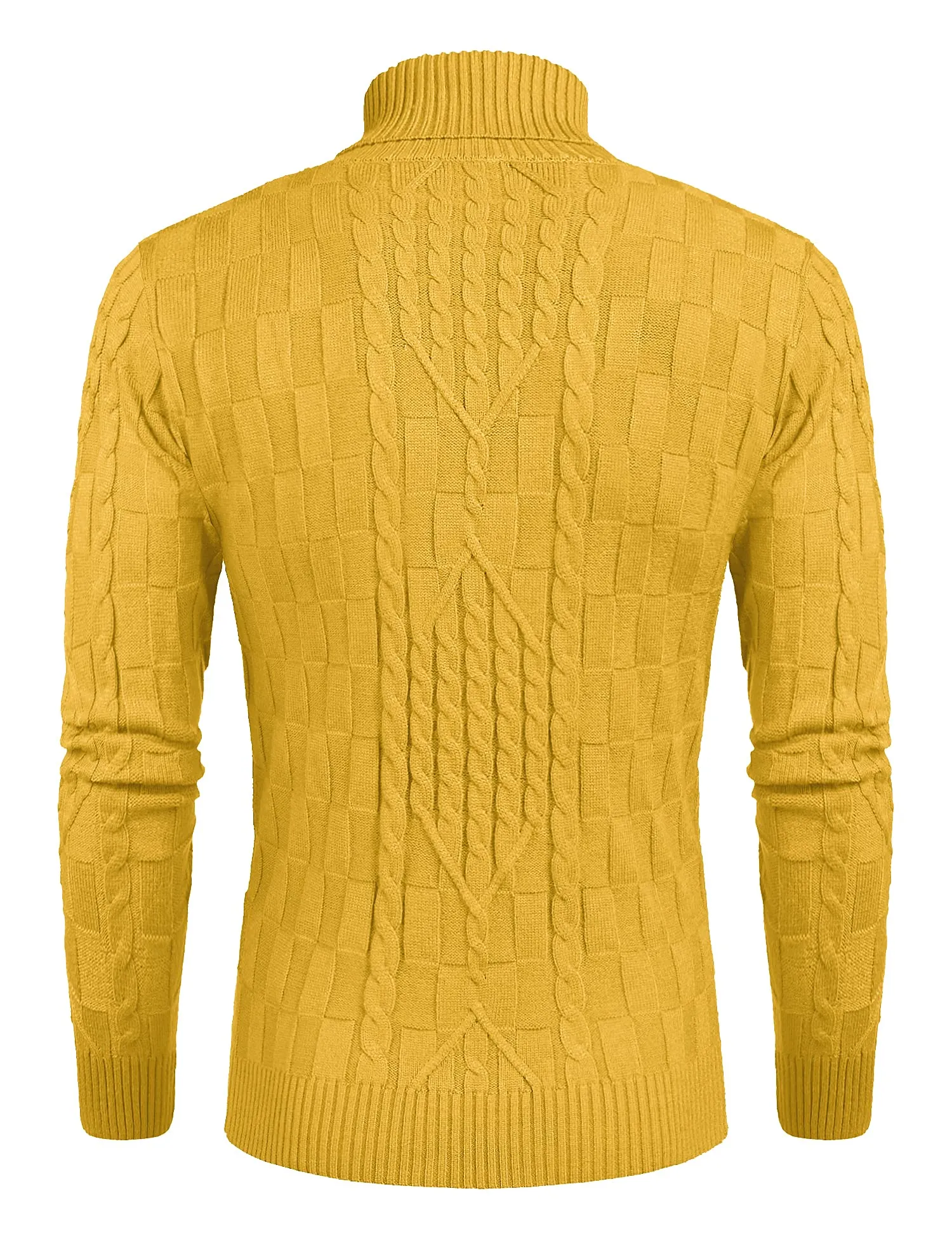 COOFANDY Men's Slim Fit Turtleneck Sweater Casual Cable Knit Pullover Sweaters