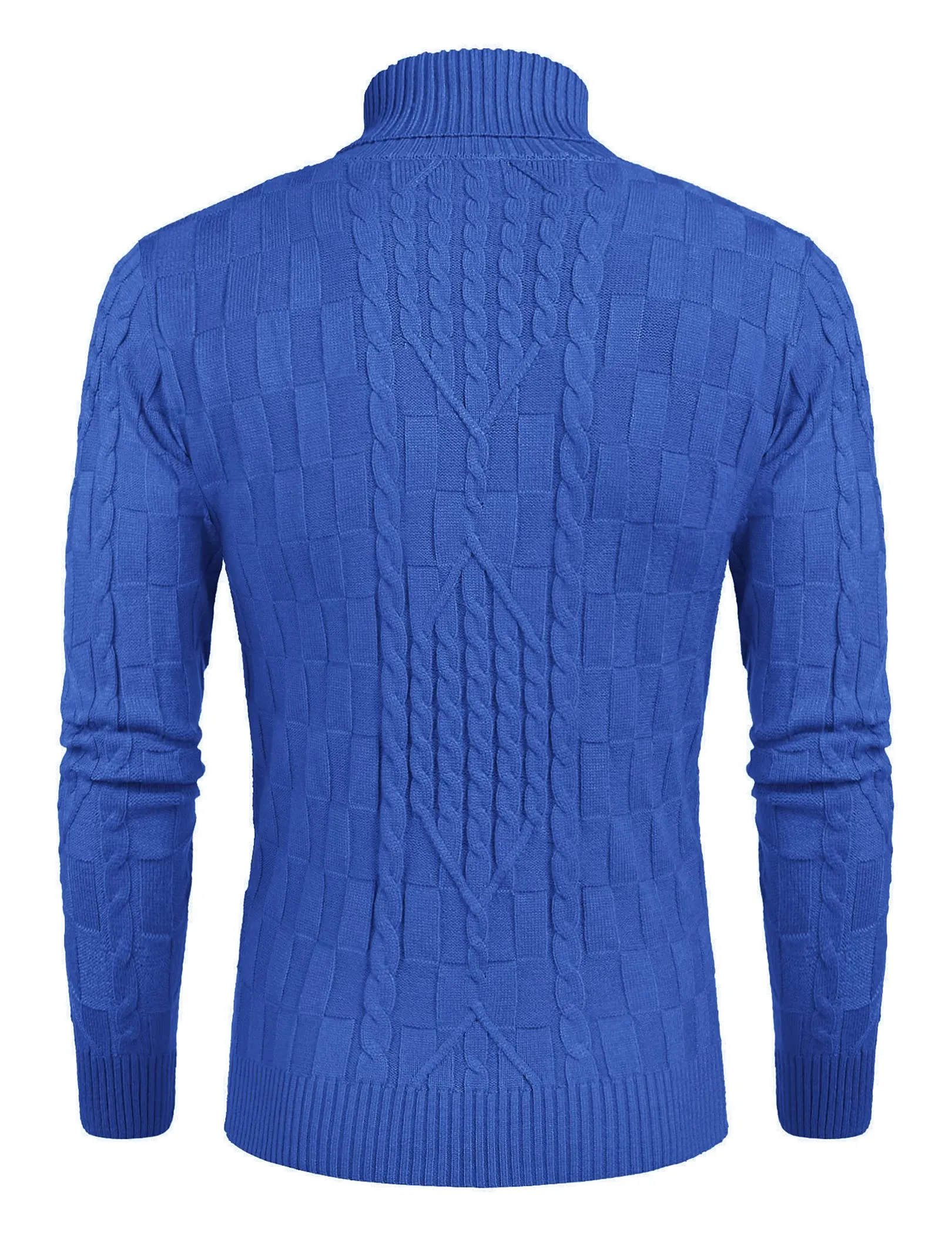 COOFANDY Men's Slim Fit Turtleneck Sweater Casual Cable Knit Pullover Sweaters