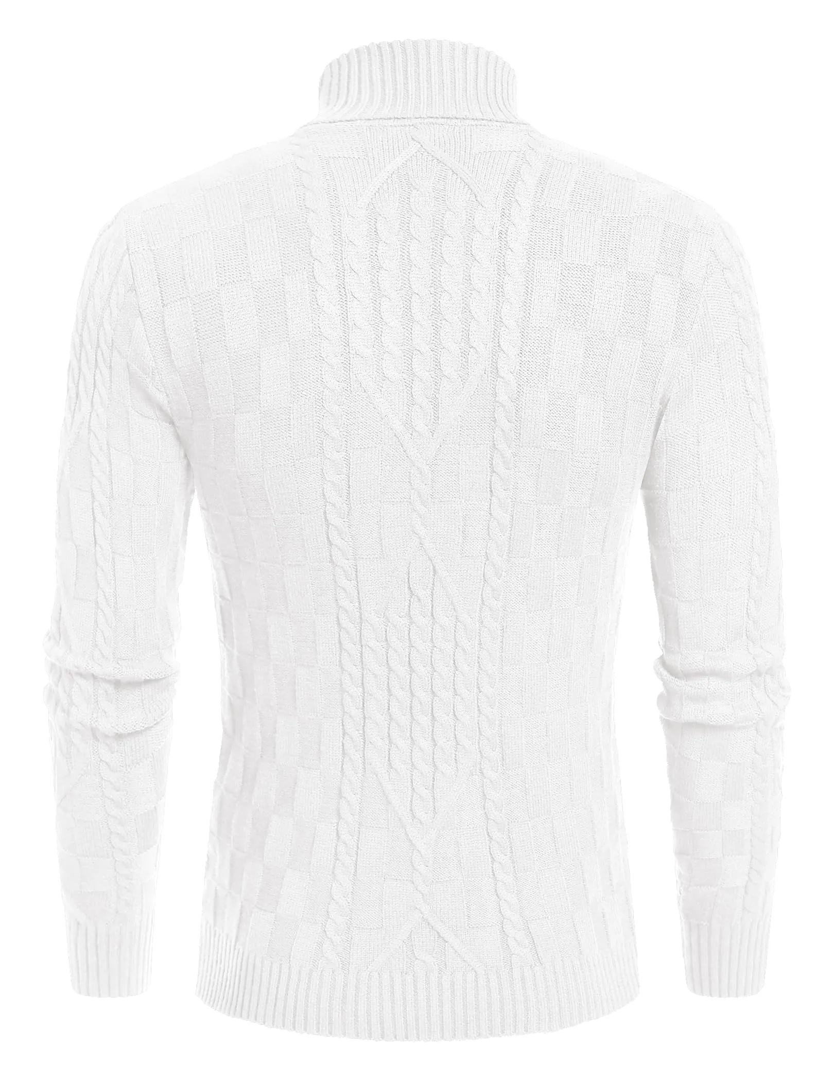 COOFANDY Men's Slim Fit Turtleneck Sweater Casual Cable Knit Pullover Sweaters
