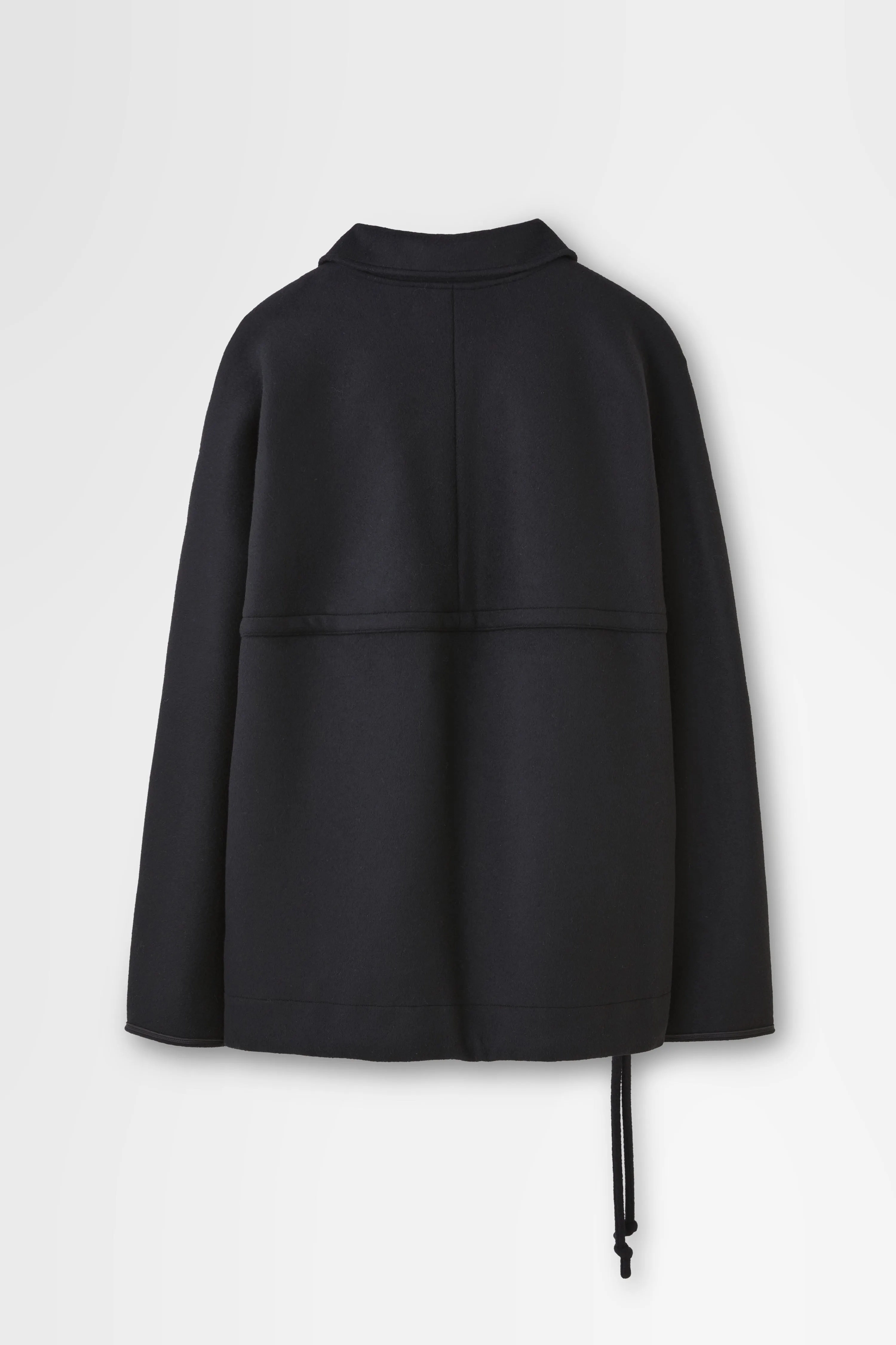 Double-face Beaver Wool Pullover in Black