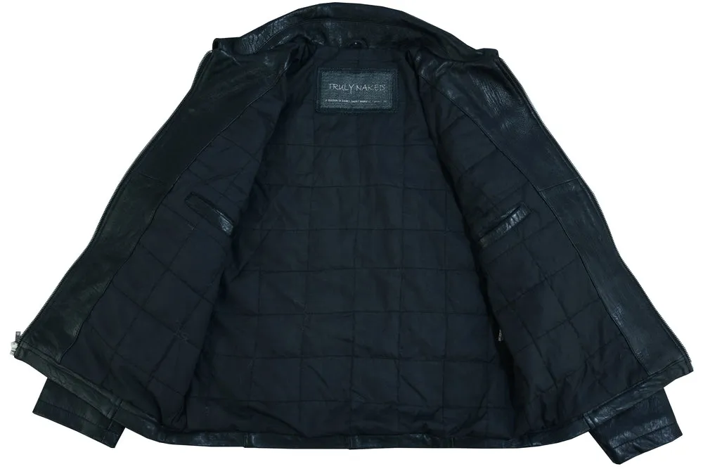 Men's Black Drum Dyed New Zealand Lambskin Jacket