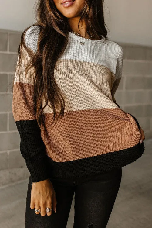 Parchment Color Block Sweater