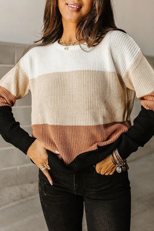 Parchment Color Block Sweater