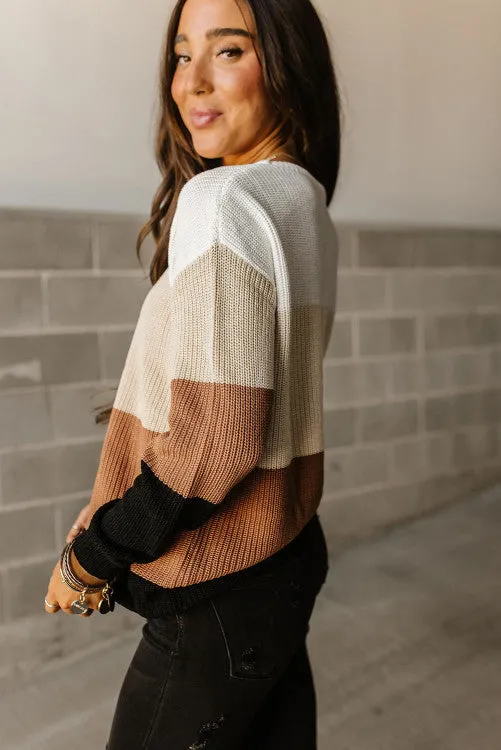 Parchment Color Block Sweater