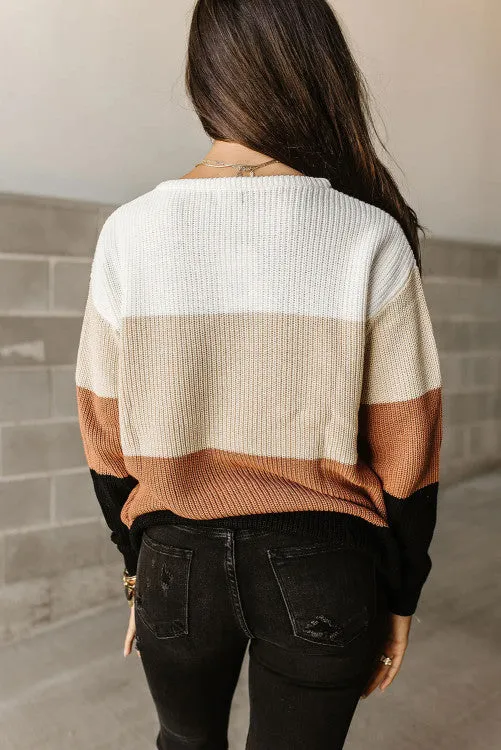 Parchment Color Block Sweater