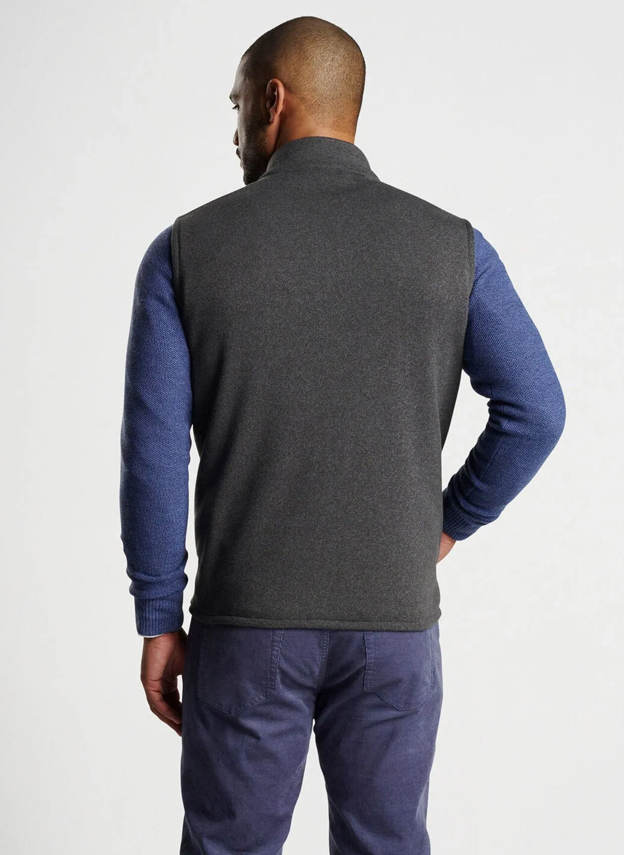 Peter Millar Crown Sweater Fleece Vest in Iron