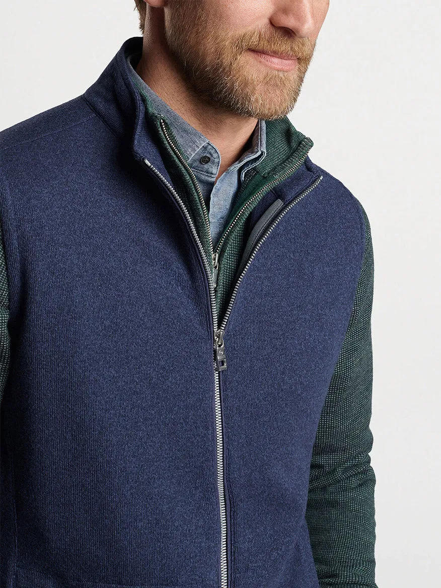 Peter Millar Crown Sweater Fleece Vest in Navy