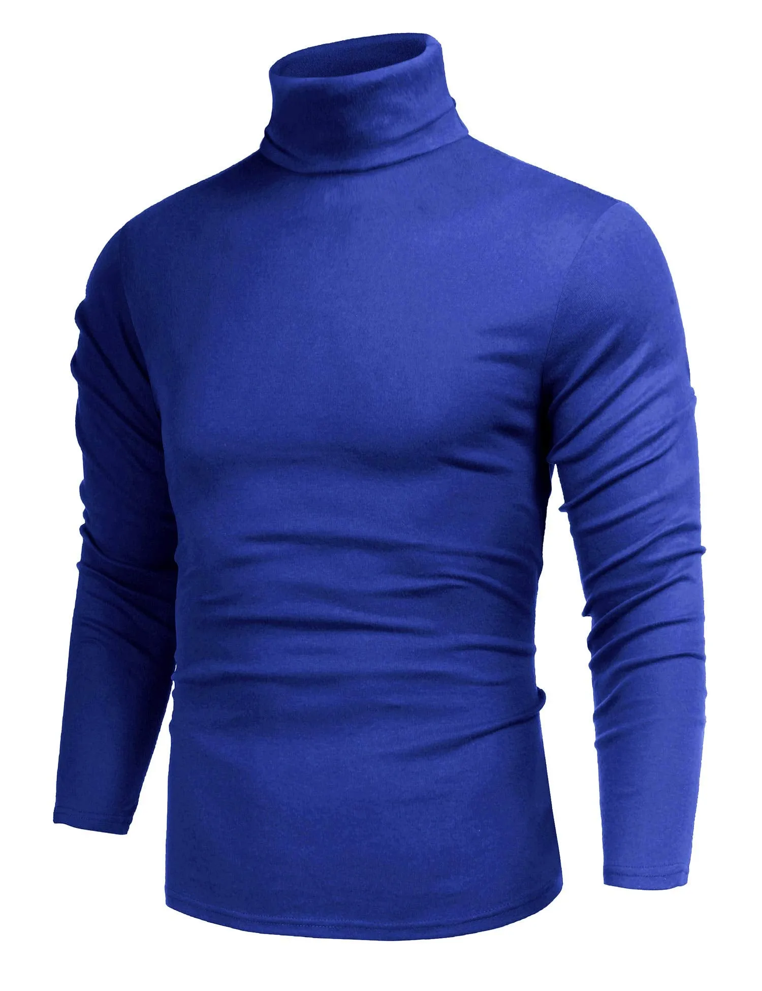 Poriff Men's Casual Slim Fit Basic Tops Knitted Lightweight Turtleneck Pullover Sweater