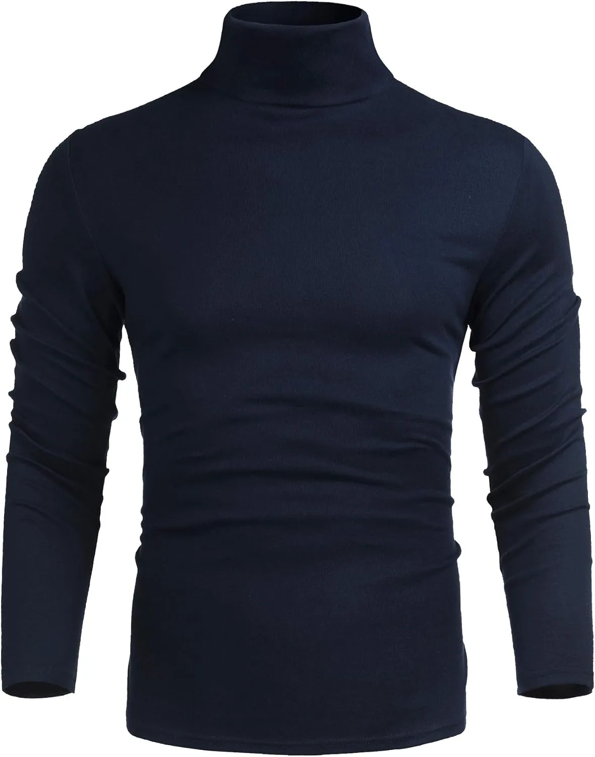 Poriff Men's Casual Slim Fit Basic Tops Knitted Lightweight Turtleneck Pullover Sweater