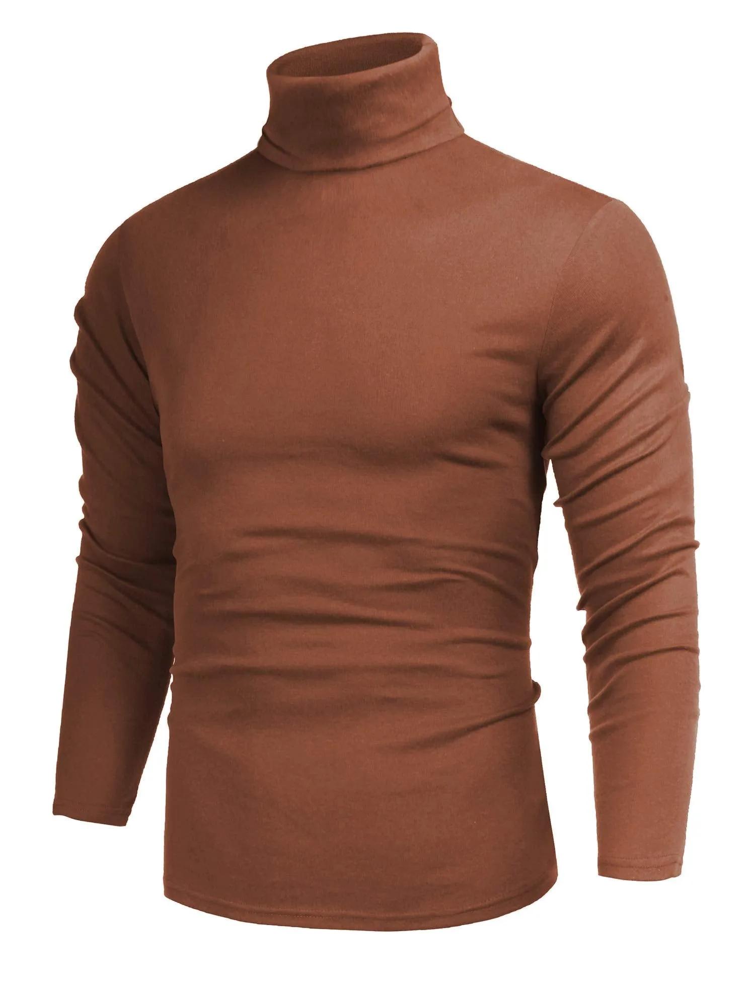 Poriff Men's Casual Slim Fit Basic Tops Knitted Lightweight Turtleneck Pullover Sweater