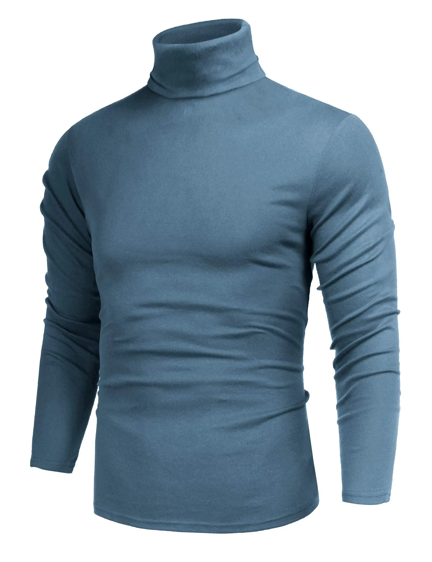 Poriff Men's Casual Slim Fit Basic Tops Knitted Lightweight Turtleneck Pullover Sweater