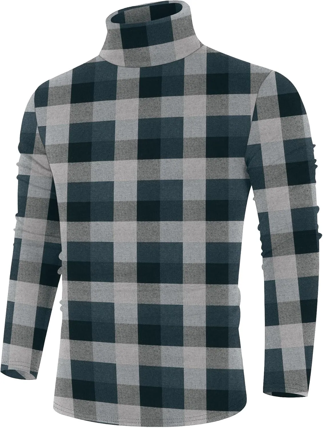 Poriff Men's Casual Slim Fit Basic Tops Knitted Lightweight Turtleneck Pullover Sweater