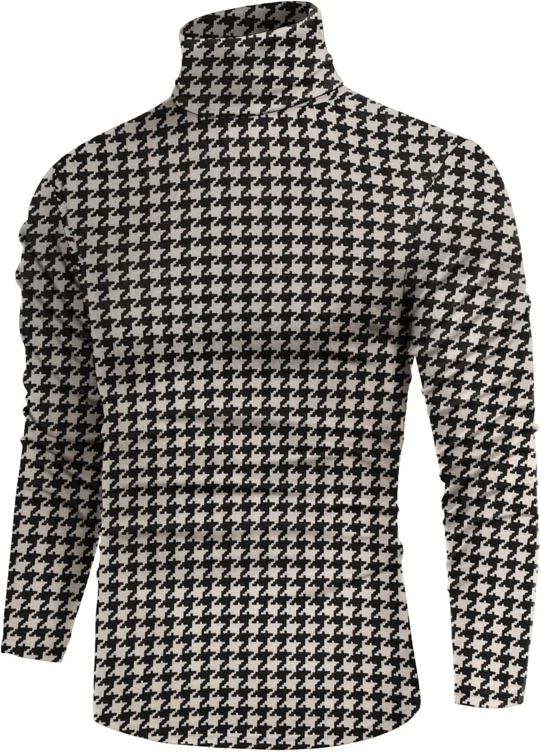 Poriff Men's Casual Slim Fit Basic Tops Knitted Lightweight Turtleneck Pullover Sweater