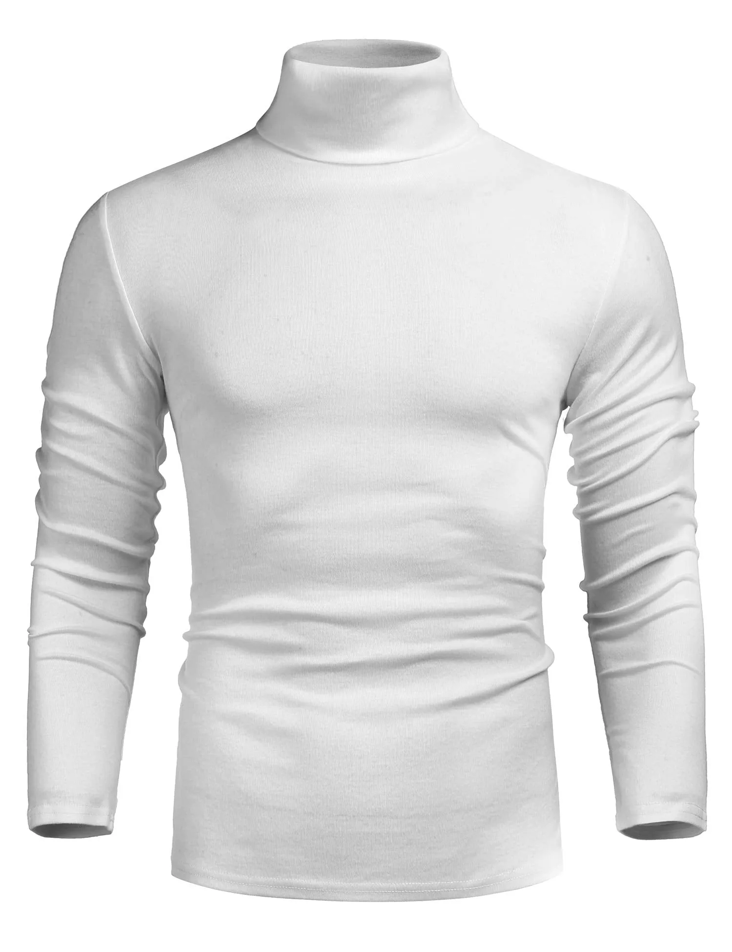 Poriff Men's Casual Slim Fit Basic Tops Knitted Lightweight Turtleneck Pullover Sweater