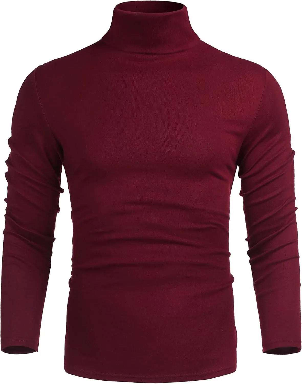 Poriff Men's Casual Slim Fit Basic Tops Knitted Lightweight Turtleneck Pullover Sweater
