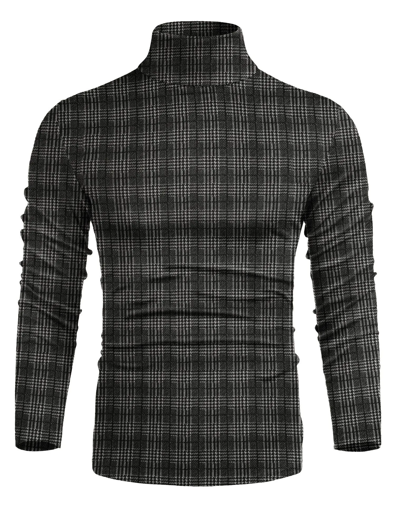 Poriff Men's Casual Slim Fit Basic Tops Knitted Lightweight Turtleneck Pullover Sweater