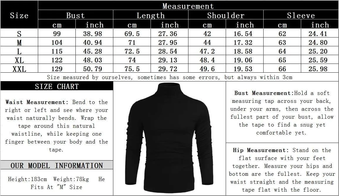 Poriff Men's Casual Slim Fit Basic Tops Knitted Lightweight Turtleneck Pullover Sweater