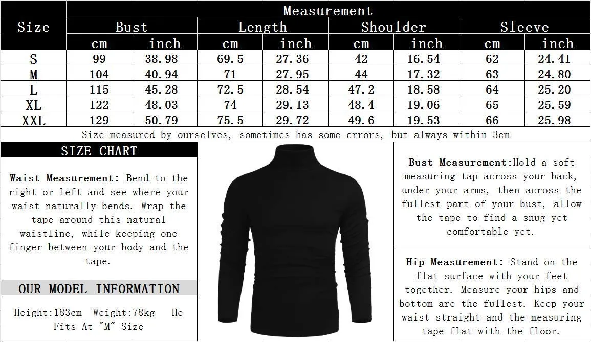 Poriff Men's Casual Slim Fit Basic Tops Knitted Lightweight Turtleneck Pullover Sweater