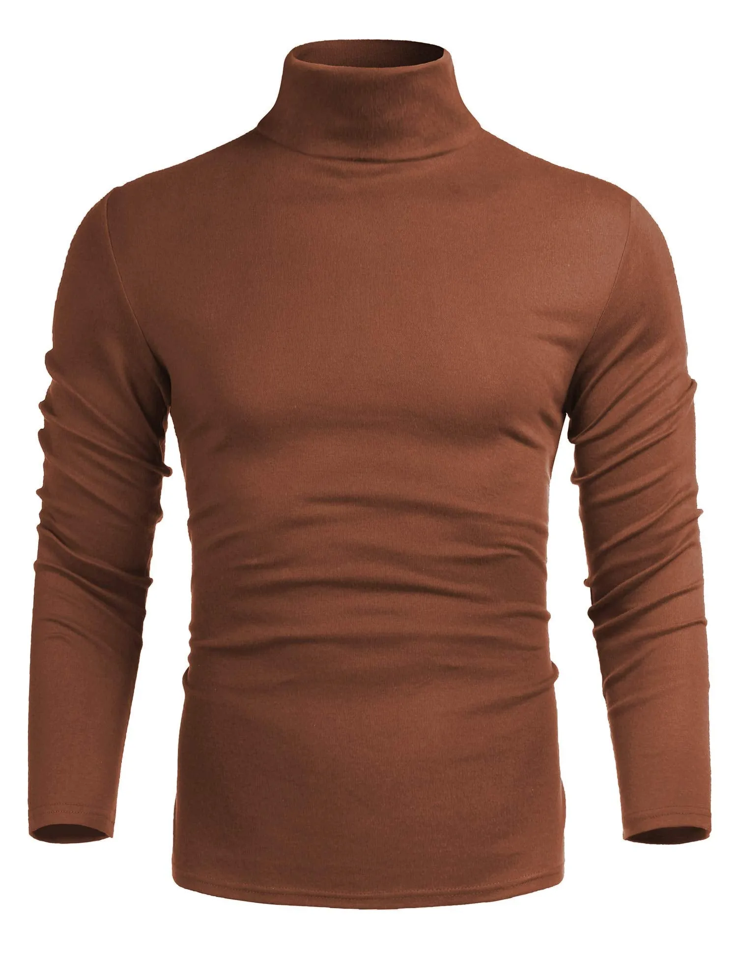 Poriff Men's Casual Slim Fit Basic Tops Knitted Lightweight Turtleneck Pullover Sweater