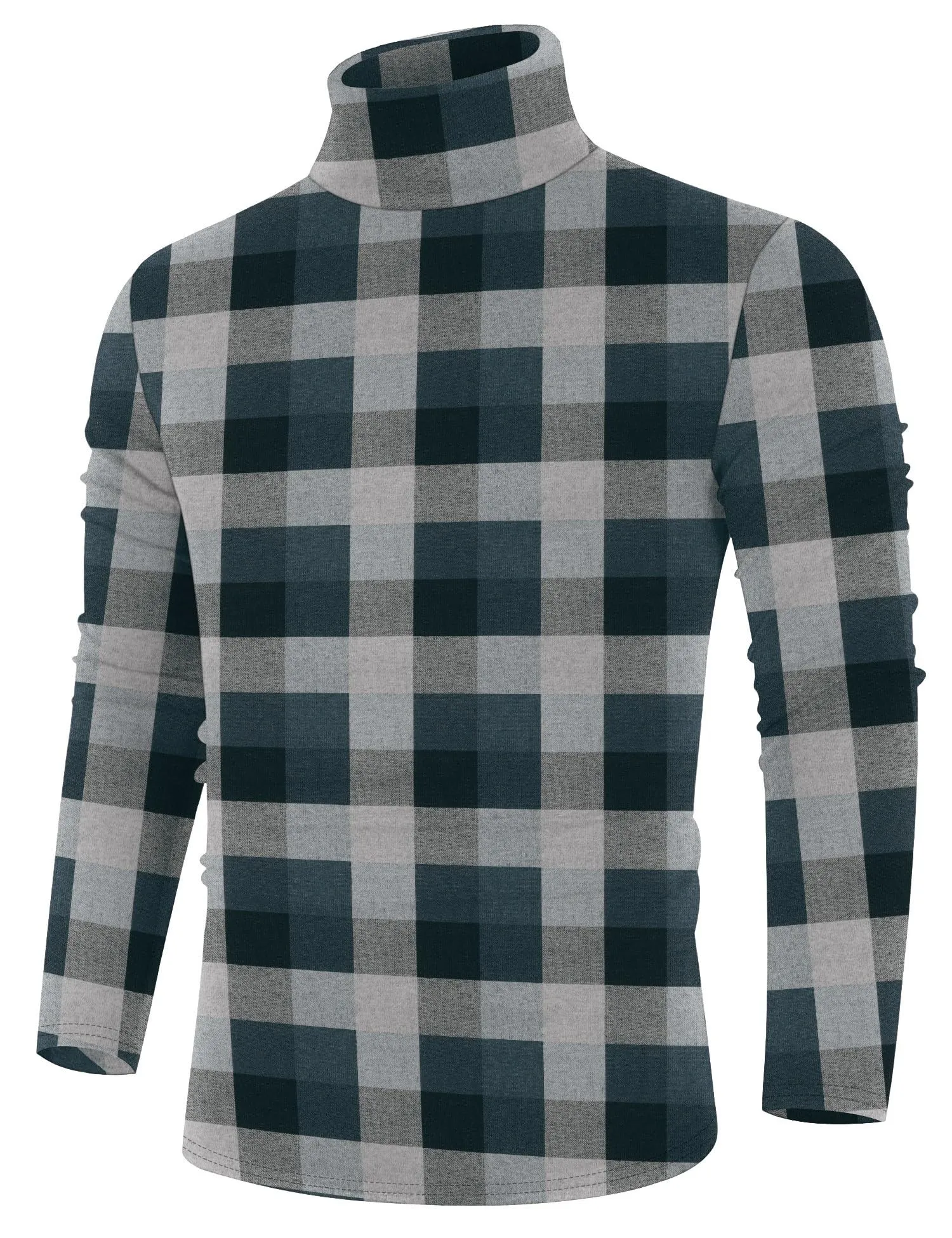 Poriff Men's Casual Slim Fit Basic Tops Knitted Lightweight Turtleneck Pullover Sweater
