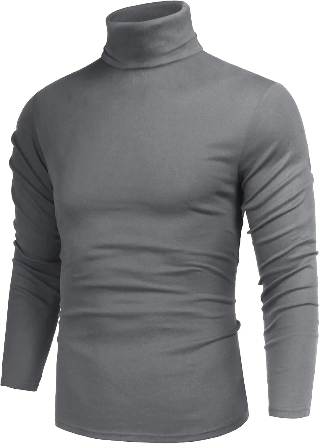 Poriff Men's Casual Slim Fit Basic Tops Knitted Lightweight Turtleneck Pullover Sweater