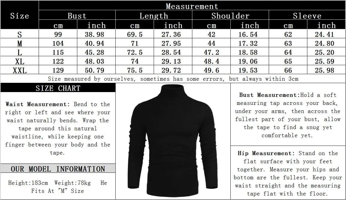 Poriff Men's Casual Slim Fit Basic Tops Knitted Lightweight Turtleneck Pullover Sweater