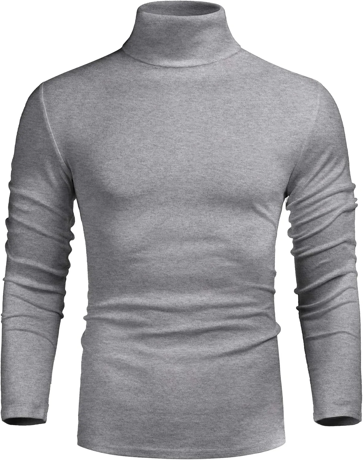 Poriff Men's Casual Slim Fit Basic Tops Knitted Lightweight Turtleneck Pullover Sweater
