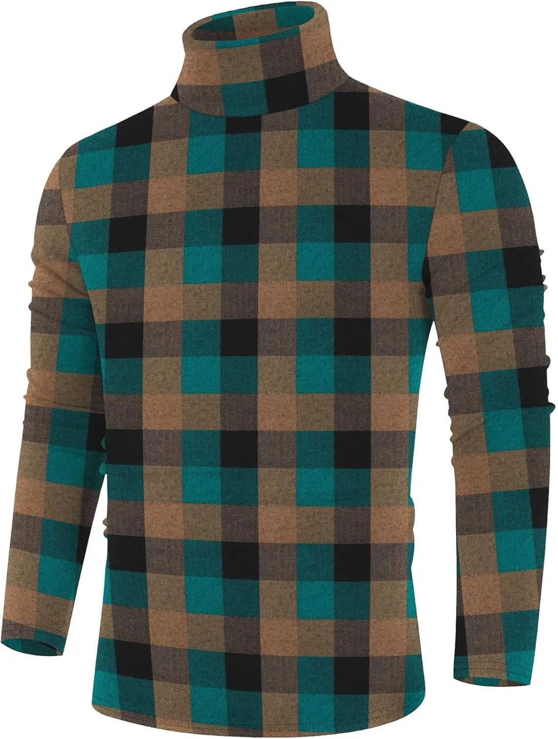Poriff Men's Casual Slim Fit Basic Tops Knitted Lightweight Turtleneck Pullover Sweater