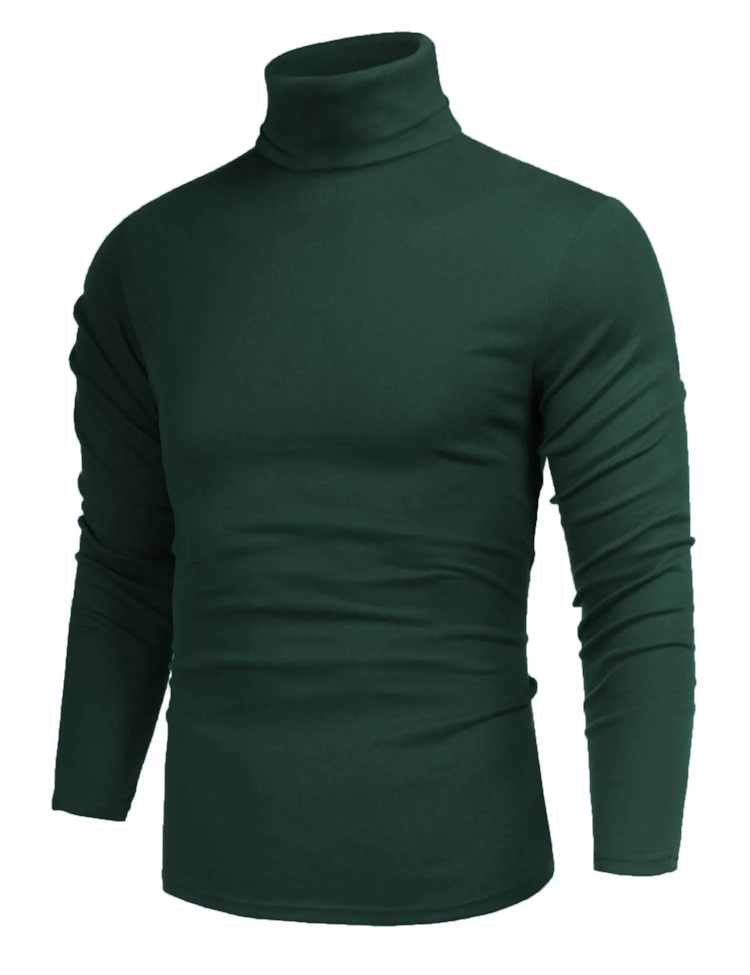 Poriff Men's Casual Slim Fit Basic Tops Knitted Lightweight Turtleneck Pullover Sweater
