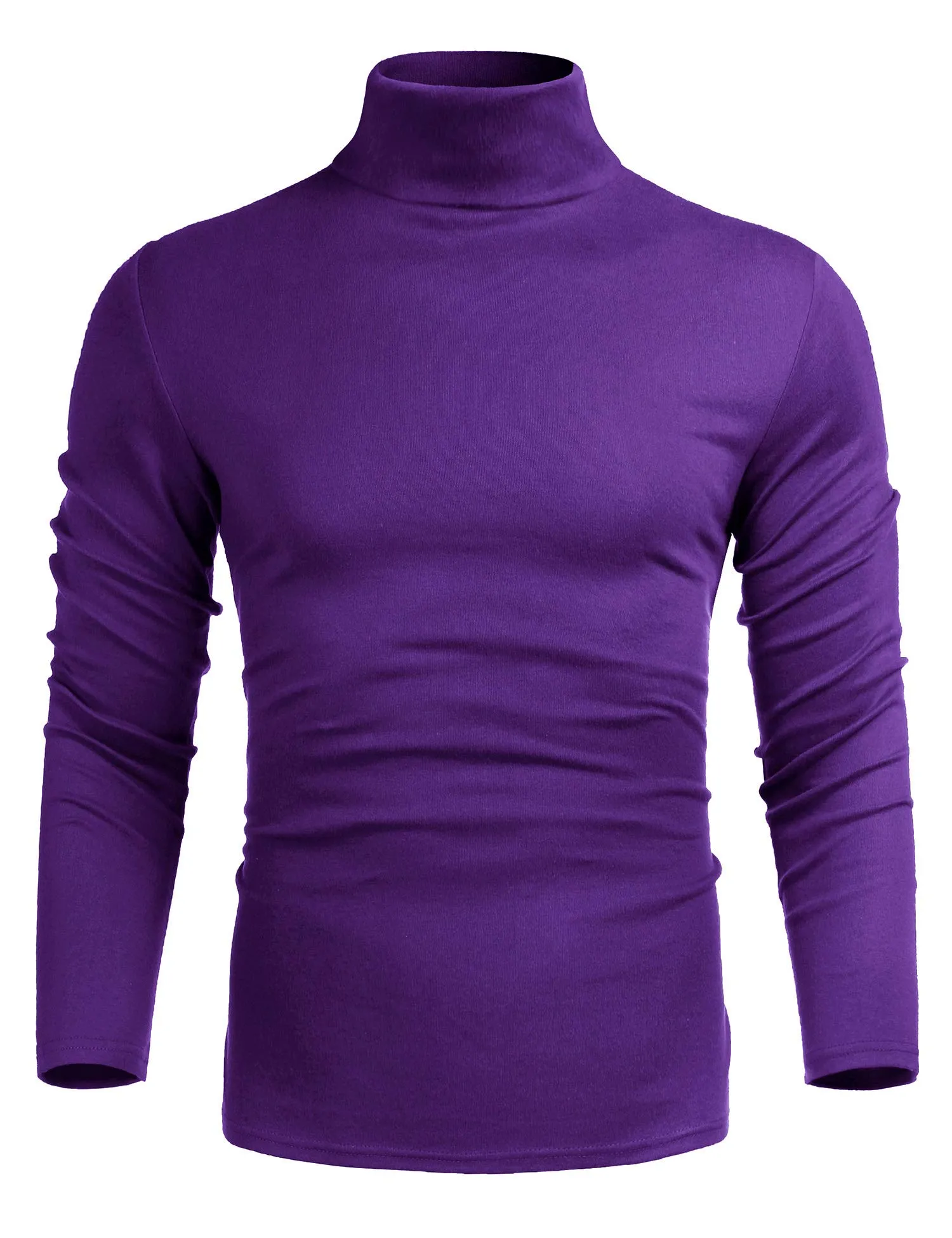 Poriff Men's Casual Slim Fit Basic Tops Knitted Lightweight Turtleneck Pullover Sweater