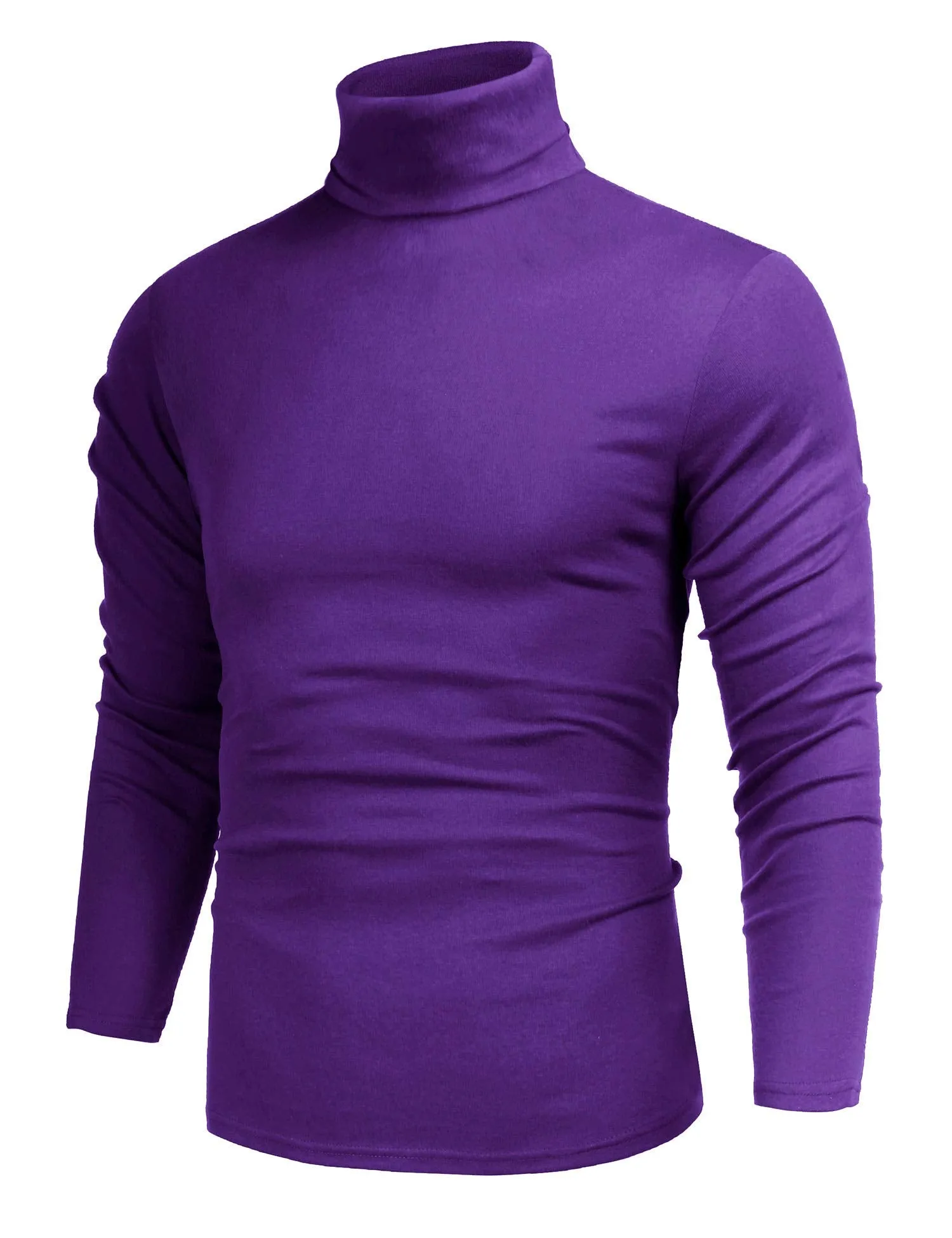 Poriff Men's Casual Slim Fit Basic Tops Knitted Lightweight Turtleneck Pullover Sweater