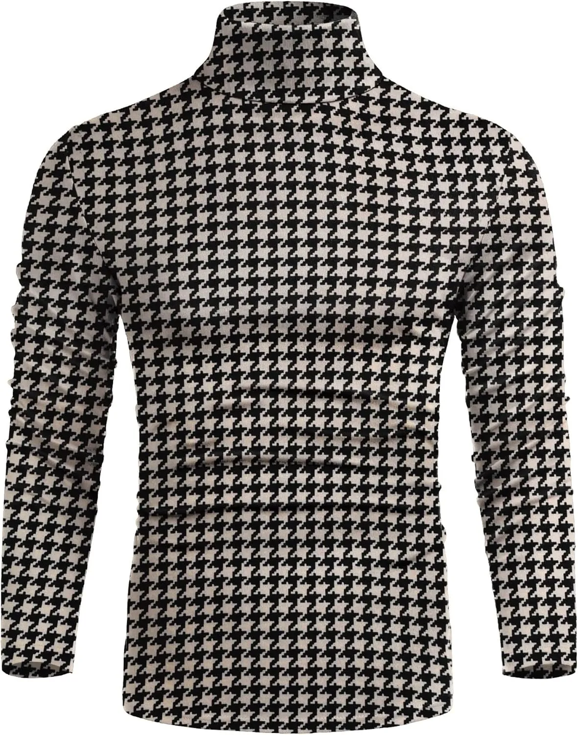 Poriff Men's Casual Slim Fit Basic Tops Knitted Lightweight Turtleneck Pullover Sweater