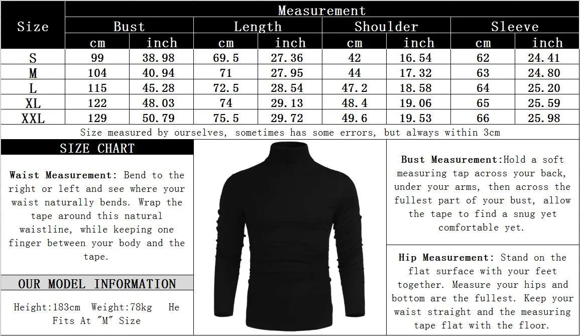 Poriff Men's Casual Slim Fit Basic Tops Knitted Lightweight Turtleneck Pullover Sweater