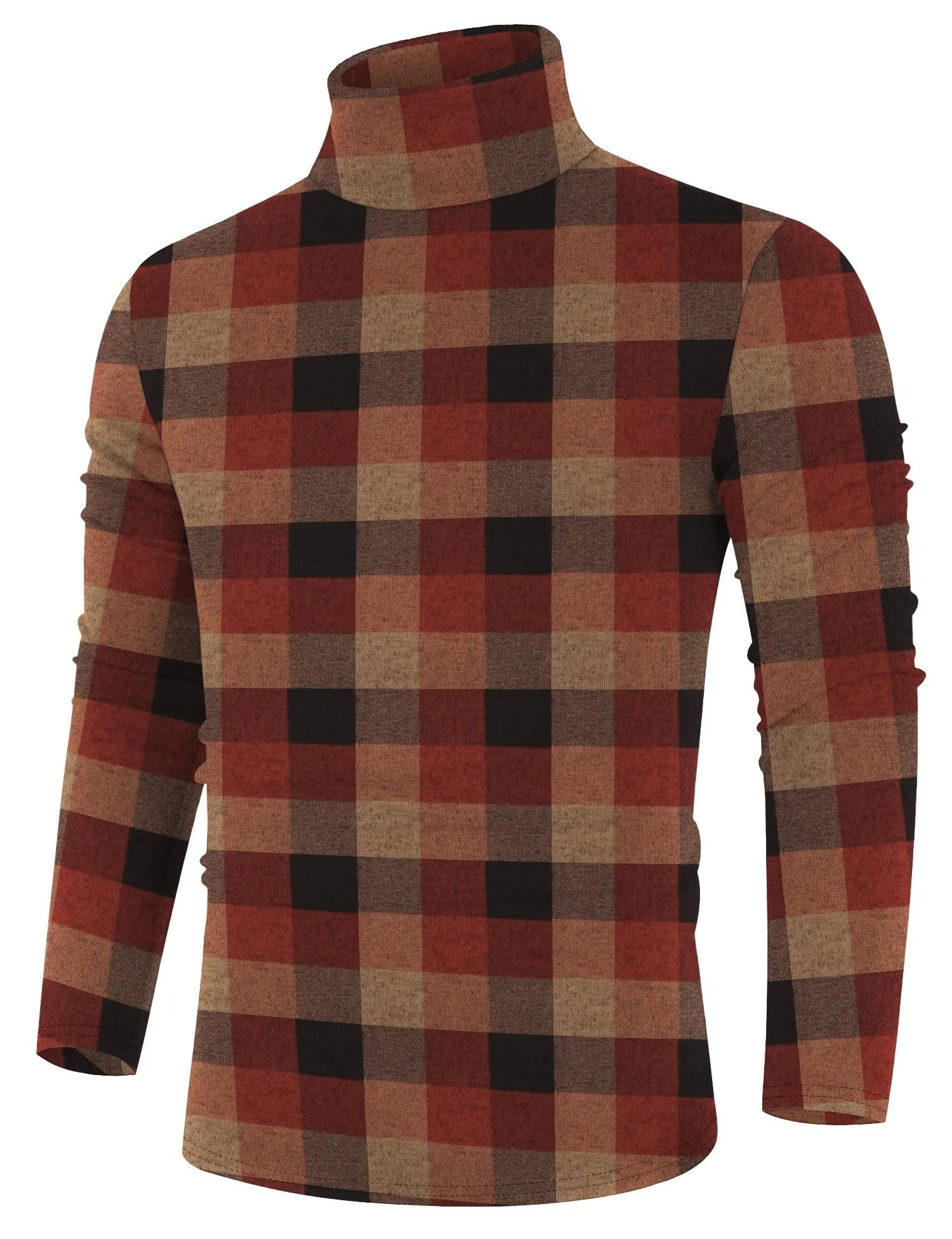 Poriff Men's Casual Slim Fit Basic Tops Knitted Lightweight Turtleneck Pullover Sweater