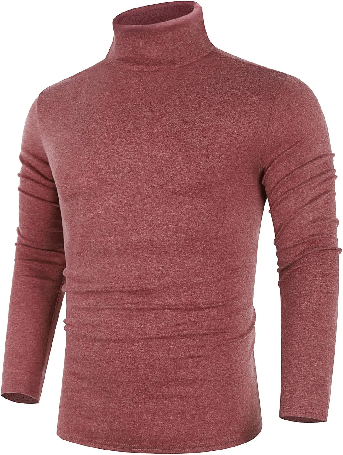 Poriff Men's Casual Slim Fit Basic Tops Knitted Lightweight Turtleneck Pullover Sweater