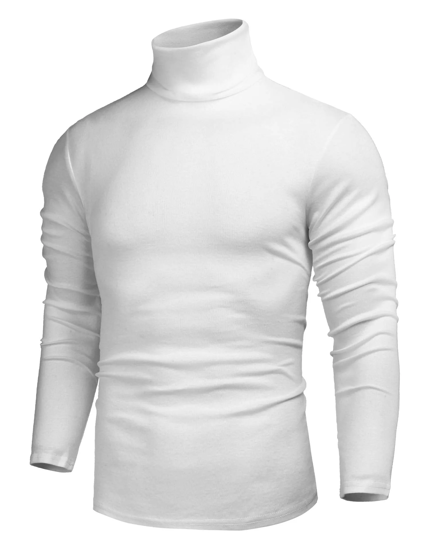 Poriff Men's Casual Slim Fit Basic Tops Knitted Lightweight Turtleneck Pullover Sweater