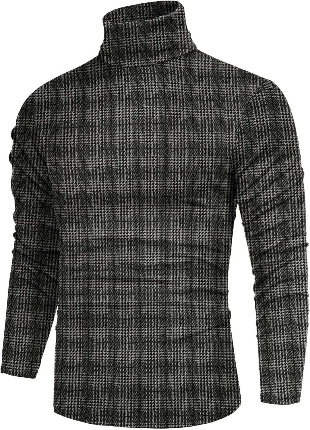 Poriff Men's Casual Slim Fit Basic Tops Knitted Lightweight Turtleneck Pullover Sweater