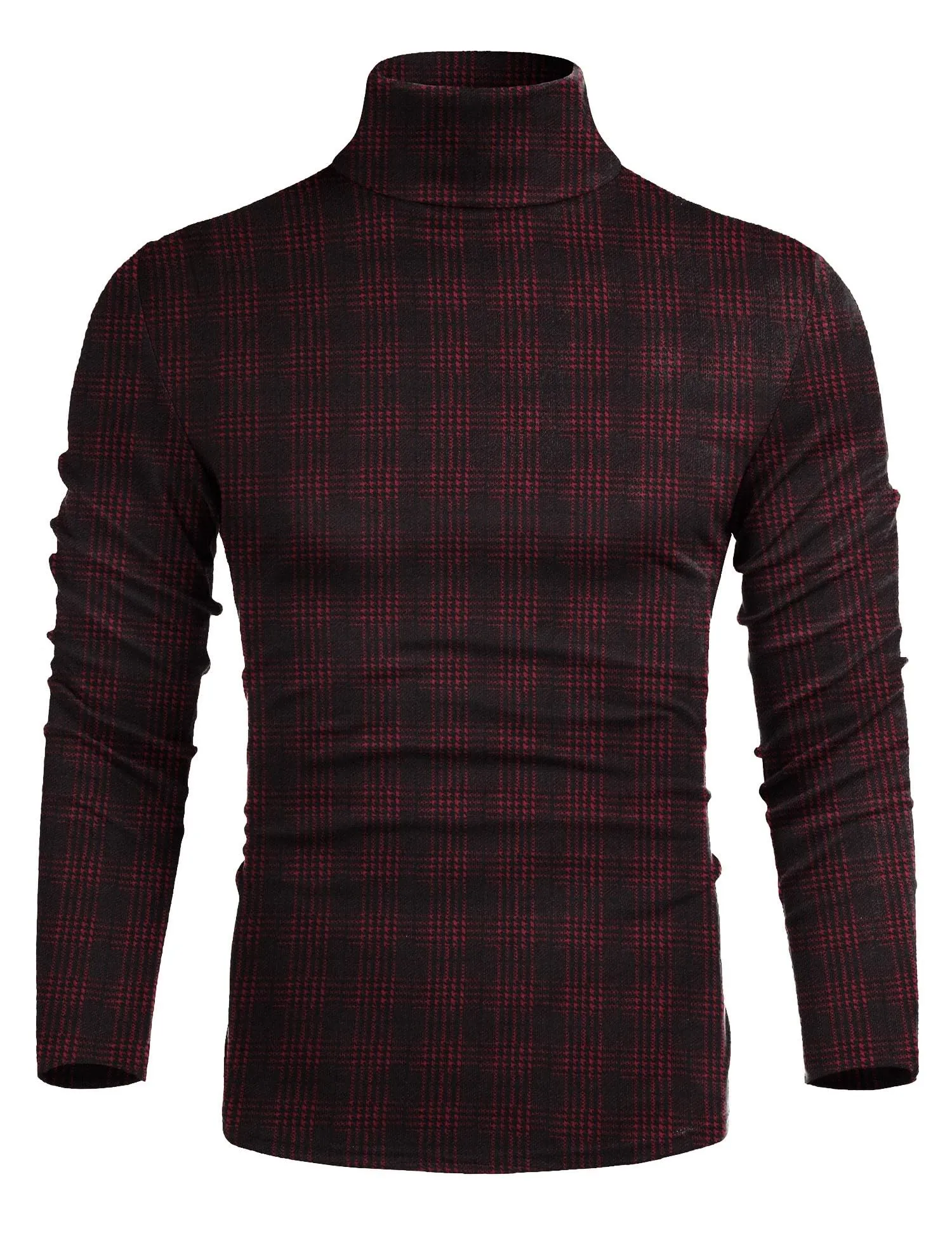 Poriff Men's Casual Slim Fit Basic Tops Knitted Lightweight Turtleneck Pullover Sweater