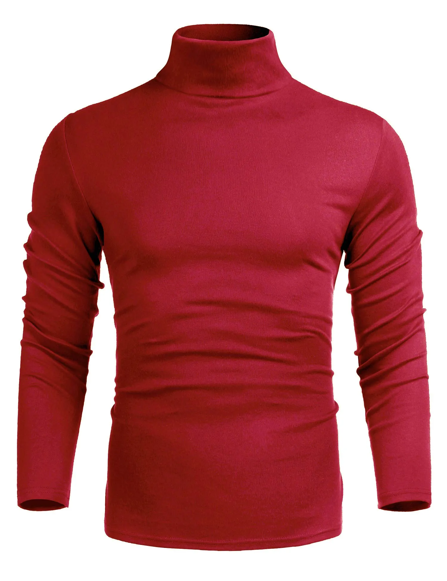 Poriff Men's Casual Slim Fit Basic Tops Knitted Lightweight Turtleneck Pullover Sweater