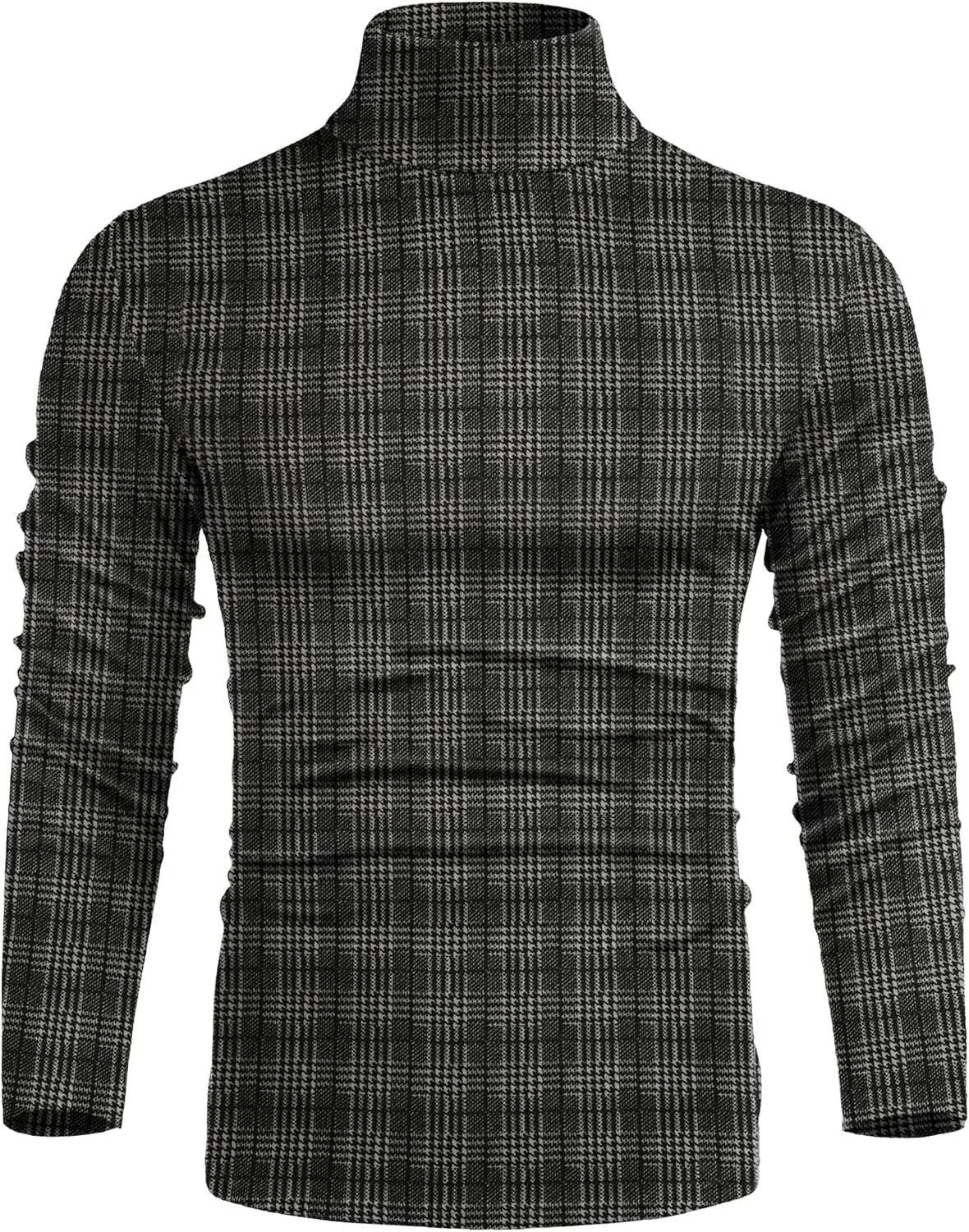 Poriff Men's Casual Slim Fit Basic Tops Knitted Lightweight Turtleneck Pullover Sweater
