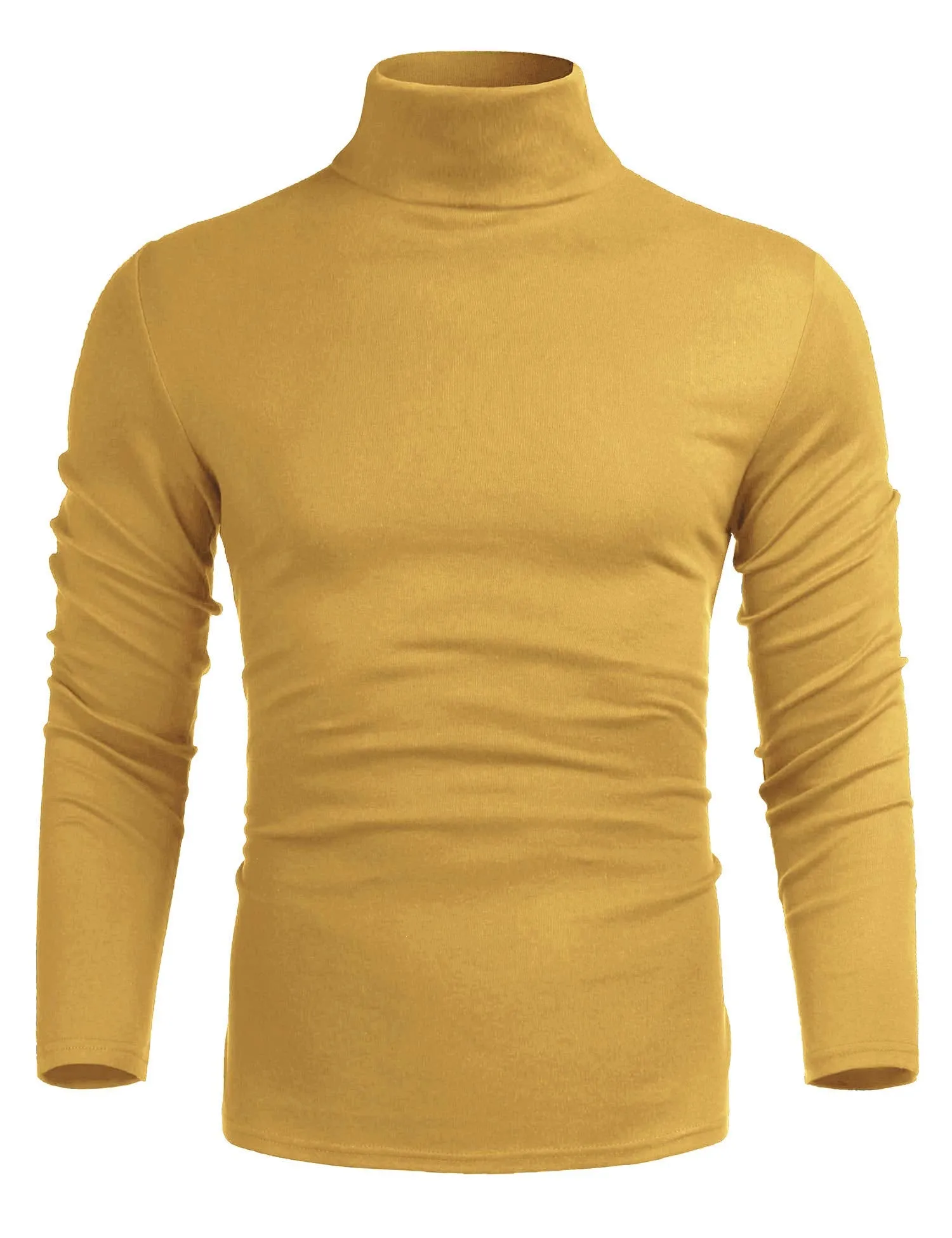 Poriff Men's Casual Slim Fit Basic Tops Knitted Lightweight Turtleneck Pullover Sweater