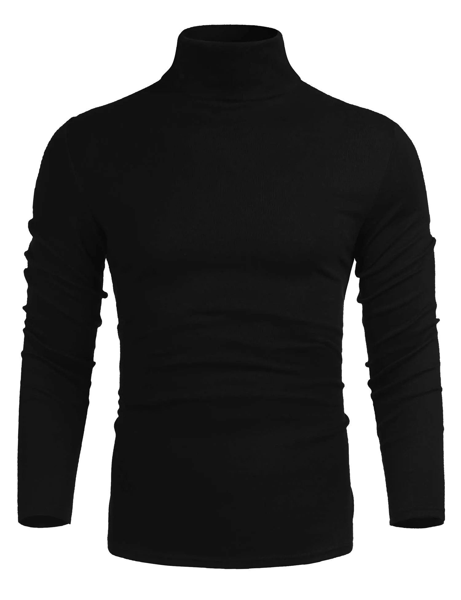 Poriff Men's Casual Slim Fit Basic Tops Knitted Lightweight Turtleneck Pullover Sweater