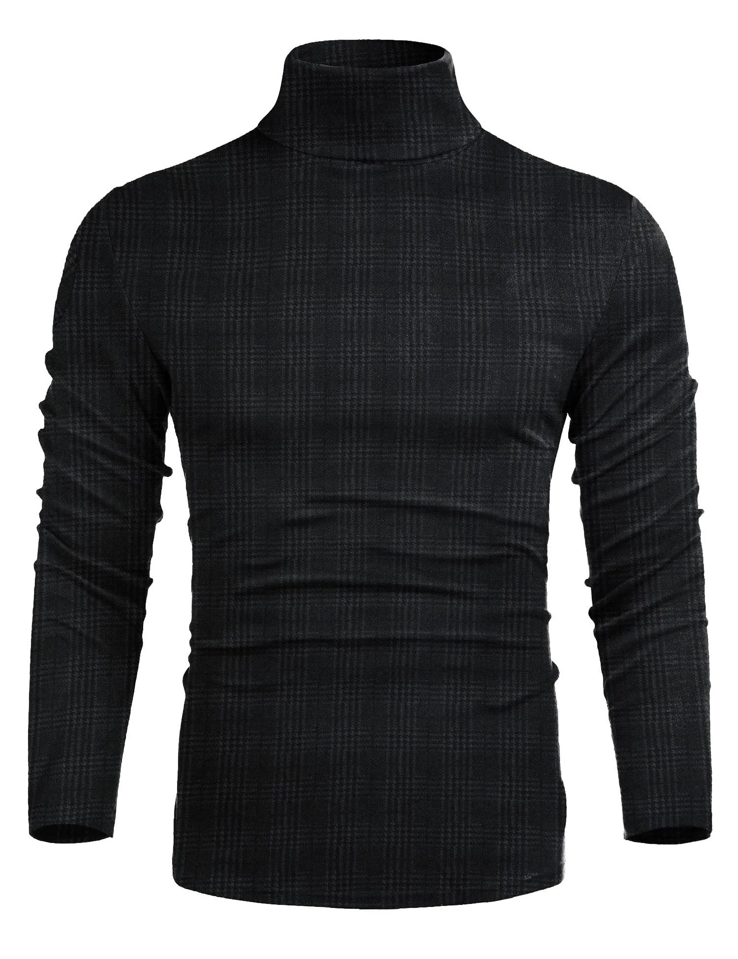 Poriff Men's Casual Slim Fit Basic Tops Knitted Lightweight Turtleneck Pullover Sweater