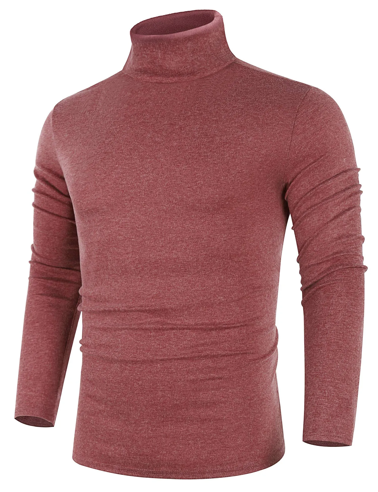 Poriff Men's Casual Slim Fit Basic Tops Knitted Lightweight Turtleneck Pullover Sweater