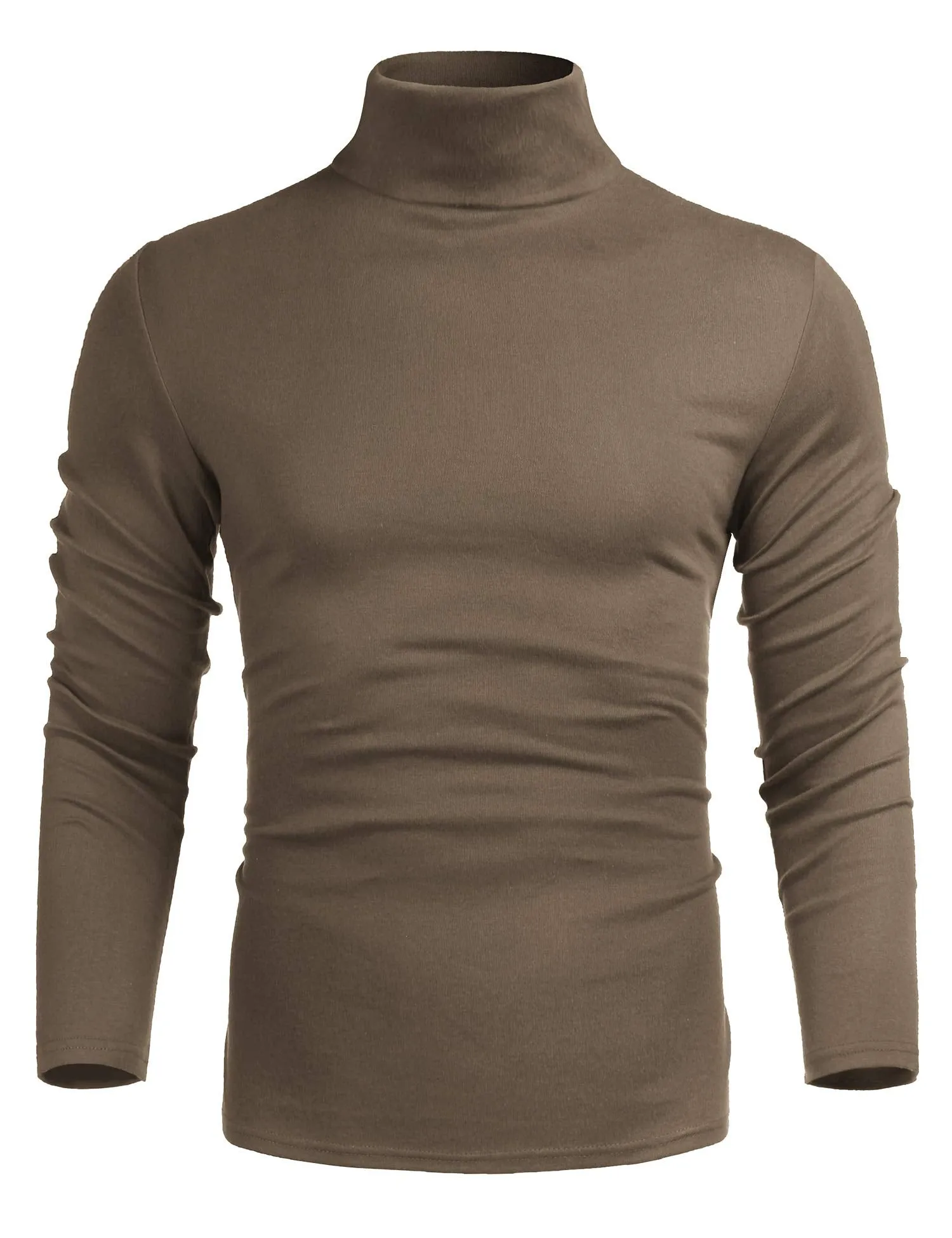 Poriff Men's Casual Slim Fit Basic Tops Knitted Lightweight Turtleneck Pullover Sweater